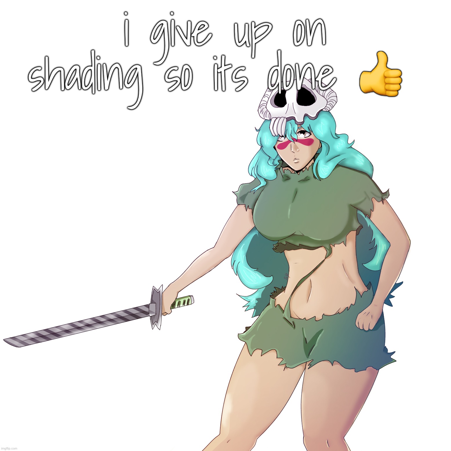 h | i give up on shading so its done 👍 | made w/ Imgflip meme maker