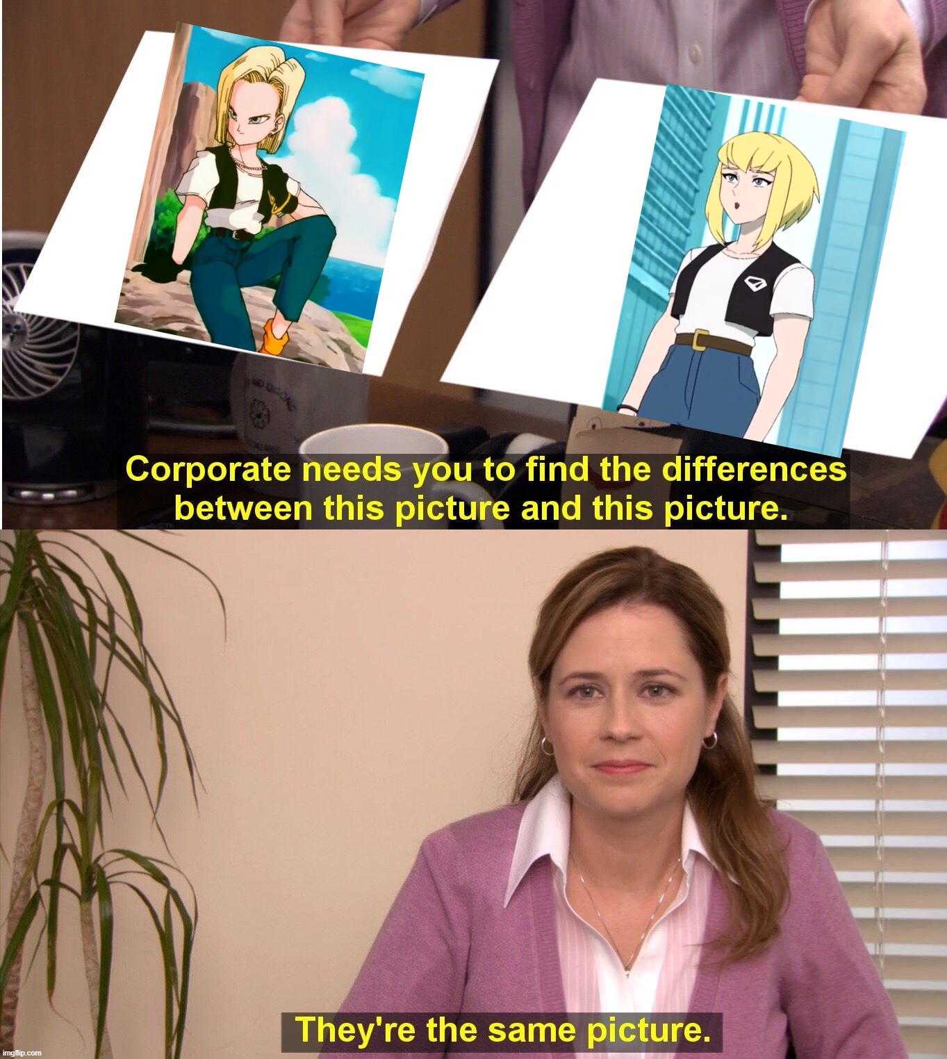looking familiar | image tagged in memes,they're the same picture,android 18,supergirl | made w/ Imgflip meme maker