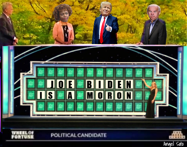 Trump solves puzzle on wheel of fortune 2 Blank Meme Template