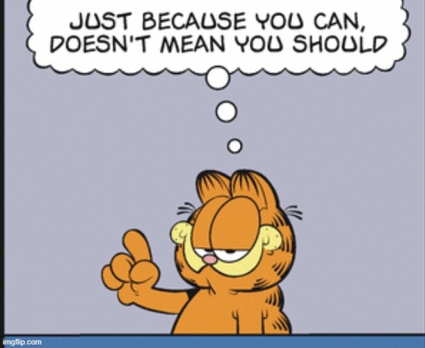 just because you can, doesn't mean you should | image tagged in just because you can doesn't mean you should | made w/ Imgflip meme maker