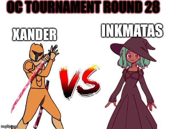 Oc tournament frame | OC TOURNAMENT ROUND 28; XANDER; INKMATAS | image tagged in oc tournament frame | made w/ Imgflip meme maker
