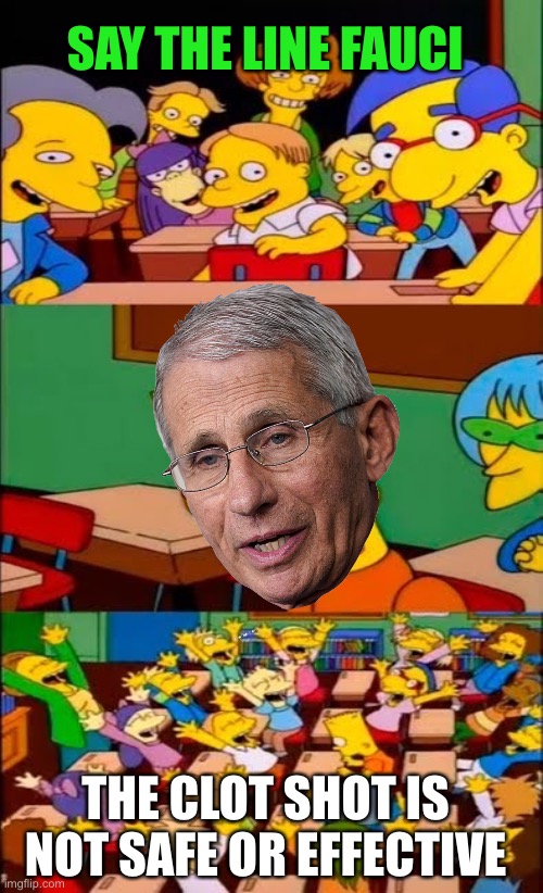 Court rules the mRNA injection does not meet the legal requirement to be labeled a vaccine. | SAY THE LINE FAUCI; THE CLOT SHOT IS NOT SAFE OR EFFECTIVE | image tagged in say the line bart simpsons,fauci,court,mrna,not,safe and effective | made w/ Imgflip meme maker
