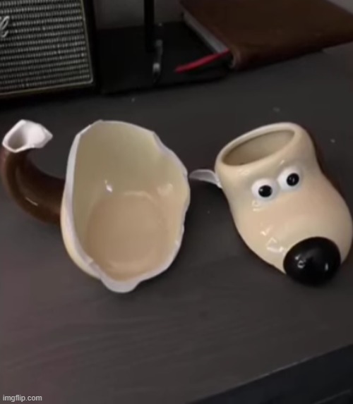 shattered gromit mug | image tagged in shattered gromit mug | made w/ Imgflip meme maker