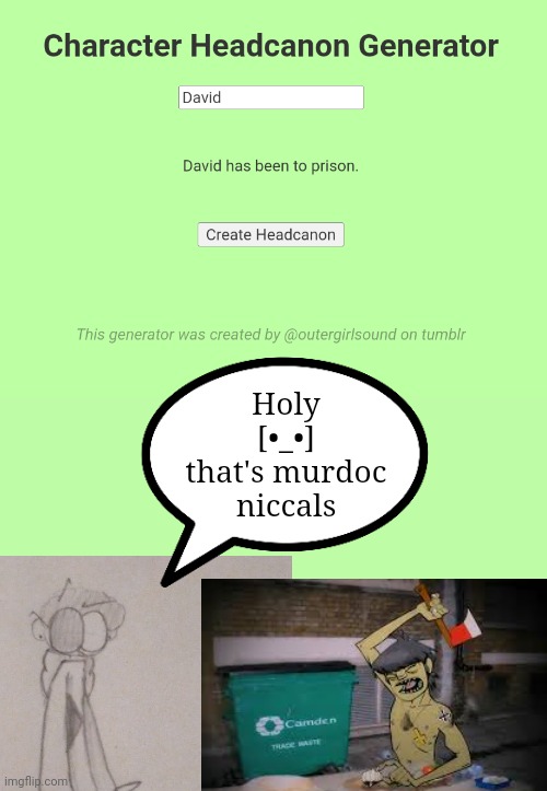 Holy [•_•] that's murdoc niccals | made w/ Imgflip meme maker