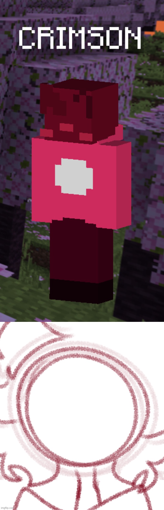 i converted crimson into a minecraft skin (i was bored) | made w/ Imgflip meme maker