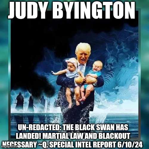 Judy Byington: Un-Redacted: The Black Swan Has Landed! Martial Law and Blackout Necessary ~Q. Special Intel Report 6/10/24 (Video) 