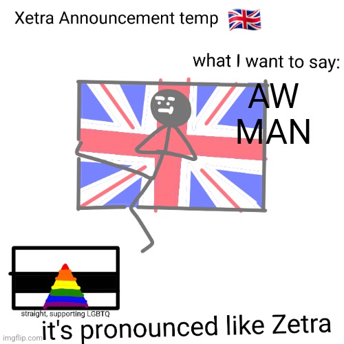 Xetra announcement temp | AW MAN | image tagged in xetra announcement temp | made w/ Imgflip meme maker