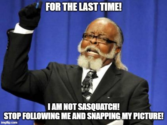 NOT Sasquatch! | image tagged in bigfoot | made w/ Imgflip meme maker