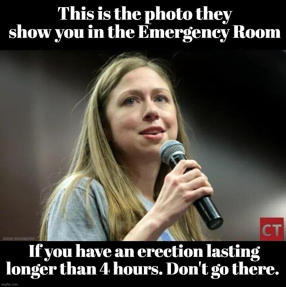 This is the photo they show you in the emergency room if you have an erection lasting longer than 4 hours. | image tagged in erectile dysfunction,satanic woody,chelsea clinton,woody from hell,boners | made w/ Imgflip meme maker