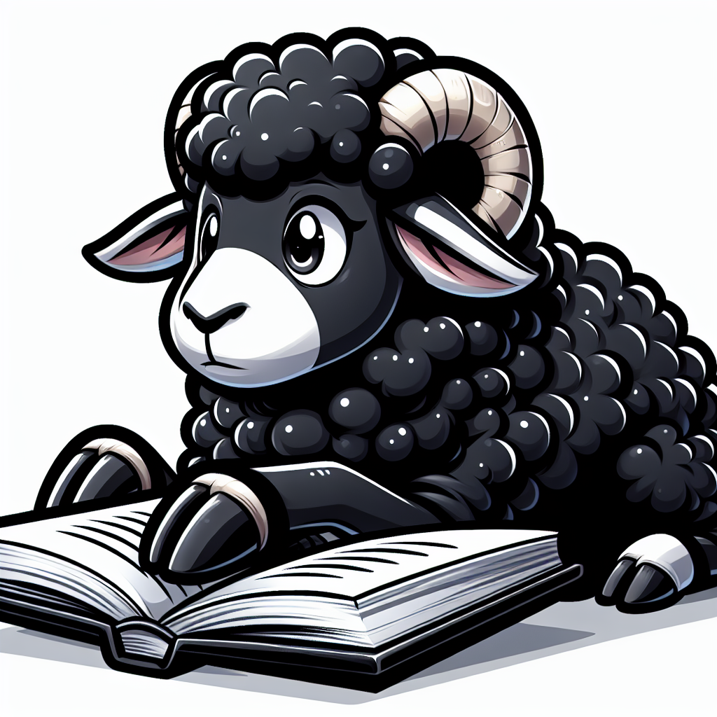 High Quality black sheep readinig a book Blank Meme Template