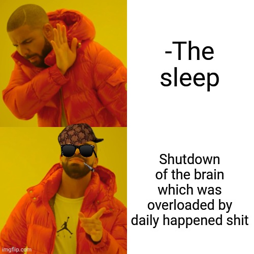 -Turn it less power eating. | -The sleep; Shutdown of the brain which was overloaded by daily happened shit | image tagged in memes,drake hotline bling,electricity,brain before sleep,the daily struggle,cuteness overload | made w/ Imgflip meme maker