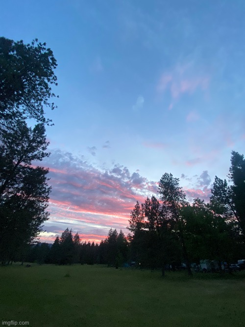 Went camping and saw a beautiful sunset. | made w/ Imgflip meme maker