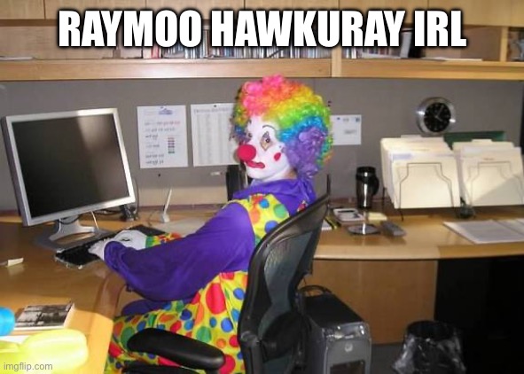 clown computer | RAYMOO HAWKURAY IRL | image tagged in clown computer | made w/ Imgflip meme maker