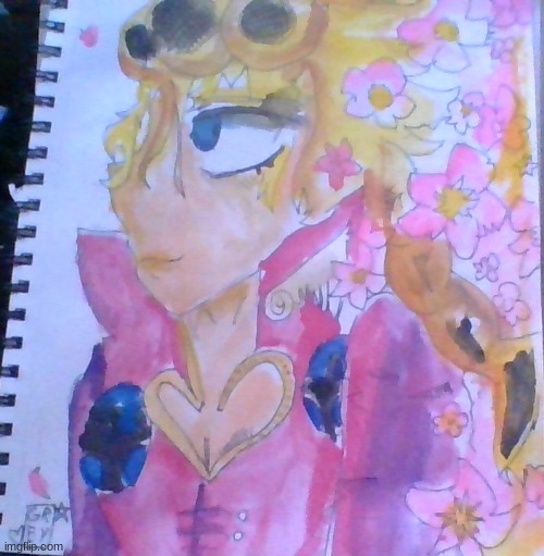 watercolor portrait of Giorno Giovanna, Bruno and Abbaccio coming soon :) | image tagged in art by me,jjba | made w/ Imgflip meme maker