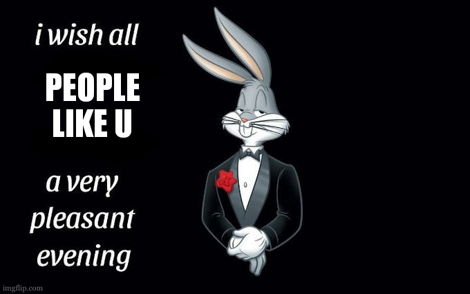 I wish all the X a very pleasant evening | PEOPLE LIKE U | image tagged in i wish all the x a very pleasant evening | made w/ Imgflip meme maker