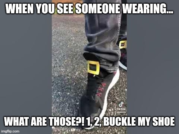 Buckle My Shoe 3.0 | image tagged in what are those | made w/ Imgflip meme maker