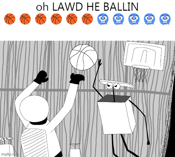 oh LAWD HE BALLIN | oh LAWD HE BALLIN 🏀🏀🏀🏀🏀🏀🥶🥶🥶🥶🥶 | image tagged in he ballin | made w/ Imgflip meme maker