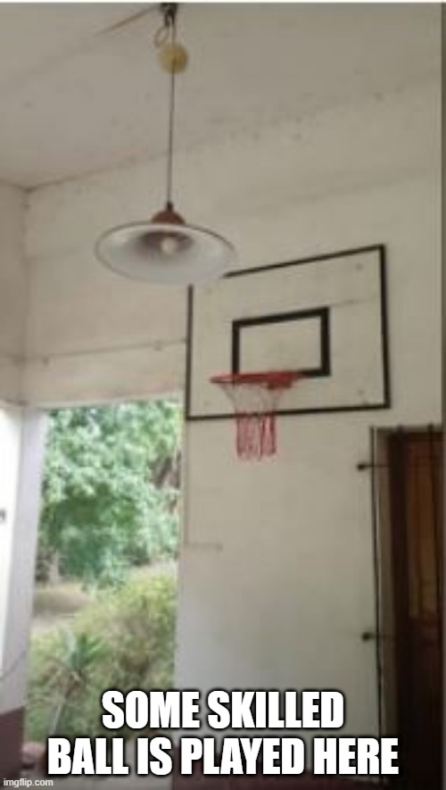 Basketball | SOME SKILLED BALL IS PLAYED HERE | image tagged in you had one job | made w/ Imgflip meme maker