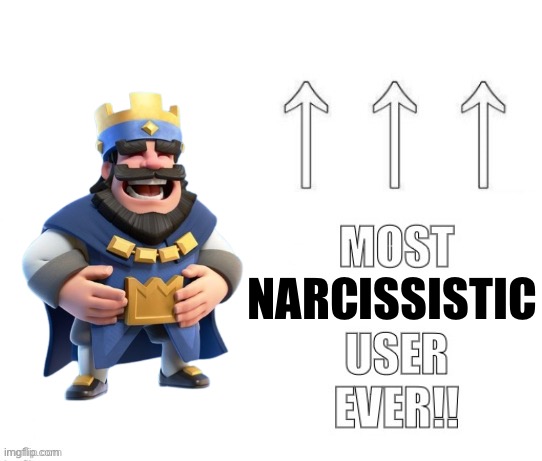 The most user ever | NARCISSISTIC | image tagged in the most user ever | made w/ Imgflip meme maker