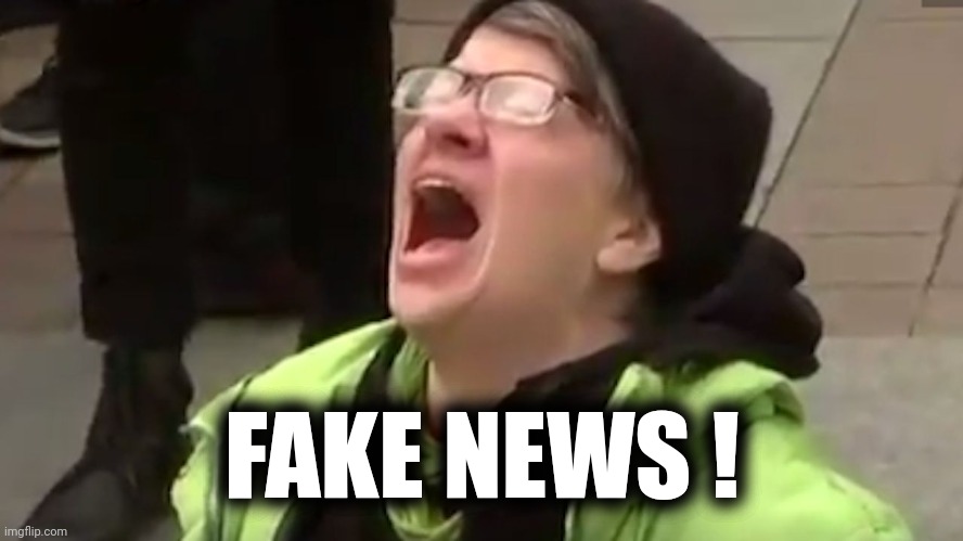 Screaming Liberal  | FAKE NEWS ! | image tagged in screaming liberal | made w/ Imgflip meme maker
