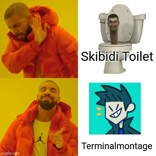 Drake Hotline Bling Meme | Skibidi Toilet Terminalmontage | image tagged in memes,drake hotline bling | made w/ Imgflip meme maker