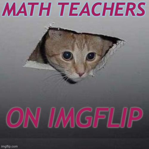 Ceiling Cat Meme | MATH TEACHERS ON IMGFLIP | image tagged in memes,ceiling cat | made w/ Imgflip meme maker