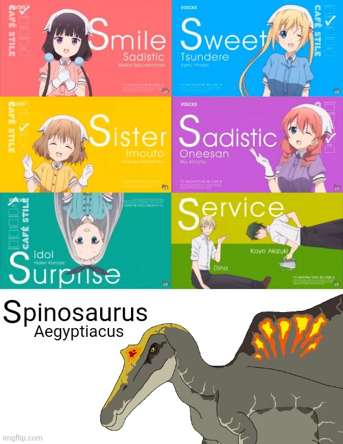 Remake | S; pinosaurus; Aegyptiacus | image tagged in blend s op | made w/ Imgflip meme maker