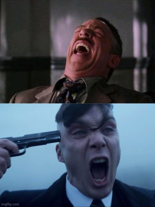 image tagged in spider man boss,thomas shelby holds a gun to his head | made w/ Imgflip meme maker