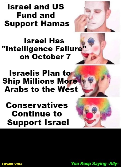 You Keep Saying -Ally- | image tagged in memes,clown applying makeup,enemies foreign and domestic,truth about israel,occupied usa,america first | made w/ Imgflip meme maker