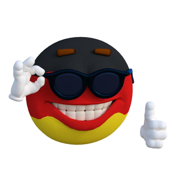 High Quality germany thumbs uo emoji guy with sunglasses Blank Meme Template
