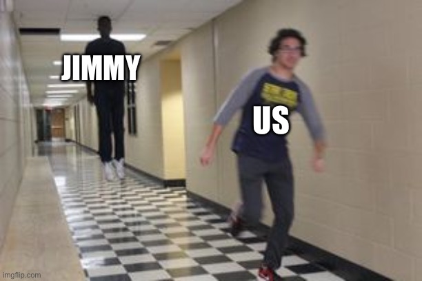 Flying guy | JIMMY US | image tagged in flying guy | made w/ Imgflip meme maker