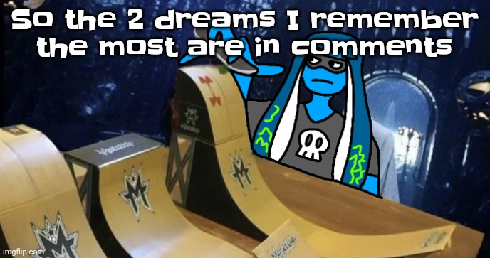 Dreams I had are in comments | So the 2 dreams I remember the most are in comments | image tagged in skatezboard | made w/ Imgflip meme maker