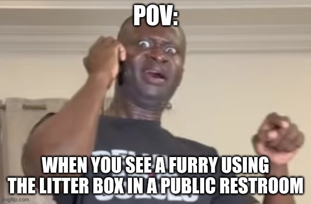 Why is this a thing? | POV:; WHEN YOU SEE A FURRY USING THE LITTER BOX IN A PUBLIC RESTROOM | image tagged in maximbady concerned | made w/ Imgflip meme maker
