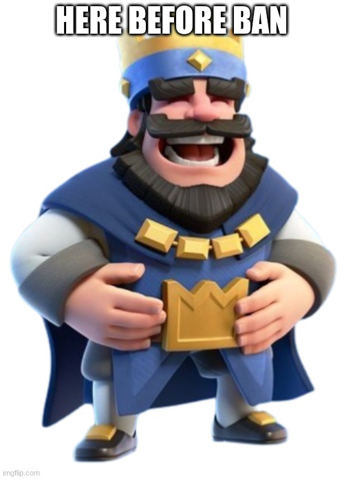 HERE BEFORE BAN | image tagged in king | made w/ Imgflip meme maker