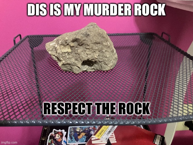 DIS IS MY MURDER ROCK; RESPECT THE ROCK | made w/ Imgflip meme maker