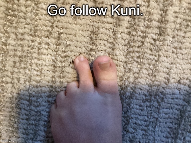 Legitt | Go follow Kuni. | image tagged in icyxd feet v3 | made w/ Imgflip meme maker