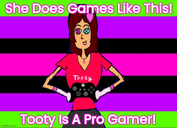 TootyCH Is Playing On Her Xbox | She Does Games Like This! Tooty Is A Pro Gamer! | image tagged in tootych playing games | made w/ Imgflip meme maker