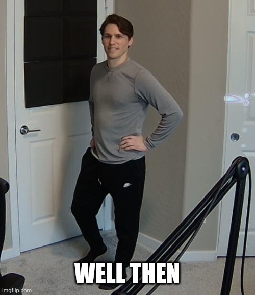 Jerma standing | WELL THEN | image tagged in jerma standing | made w/ Imgflip meme maker
