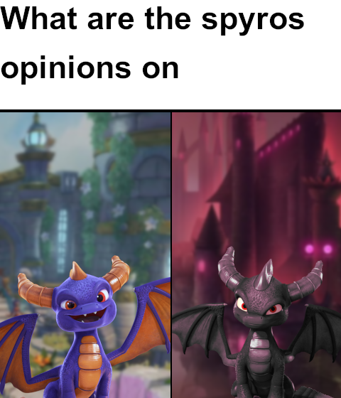 Spyro vs Dark Spyro Blank Meme Template