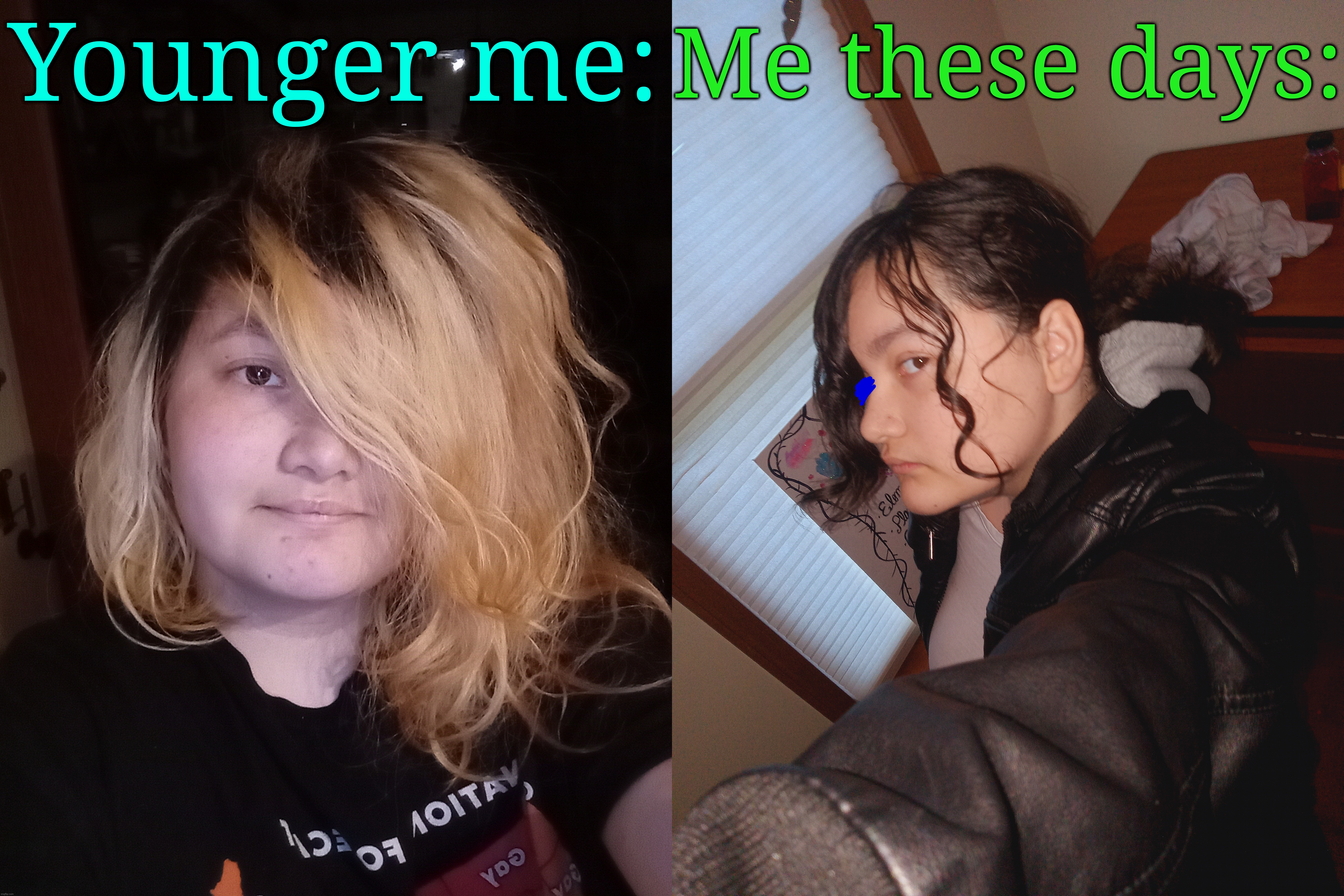 Who is better? You decide. | Younger me:; Me these days: | made w/ Imgflip meme maker