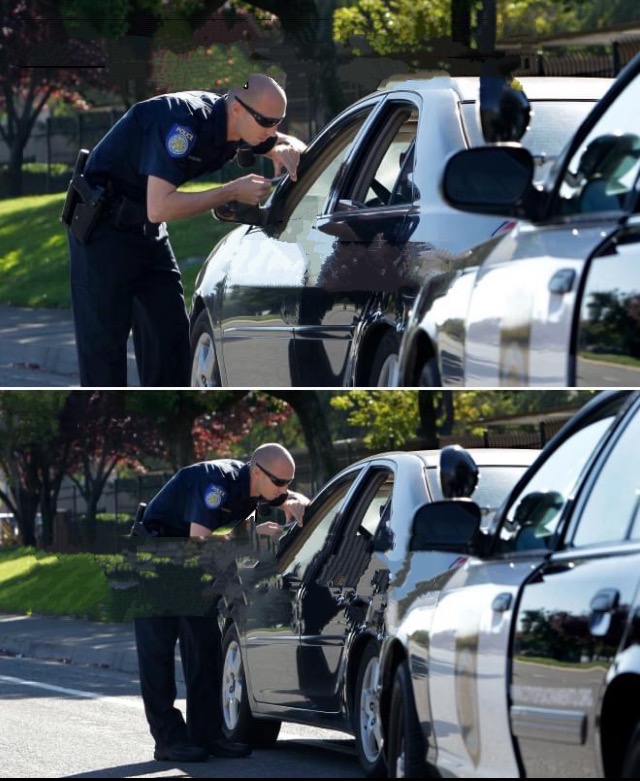 Police traffic stop Blank Meme Template