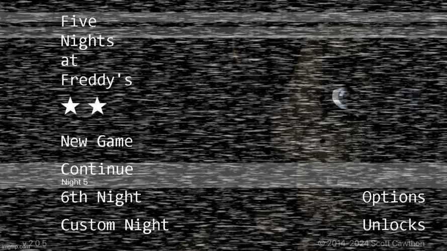 Yes, this is actually my FNAF 1 save file, 20 upvotes and I will try to beat 20/20/20/20 mode | made w/ Imgflip meme maker