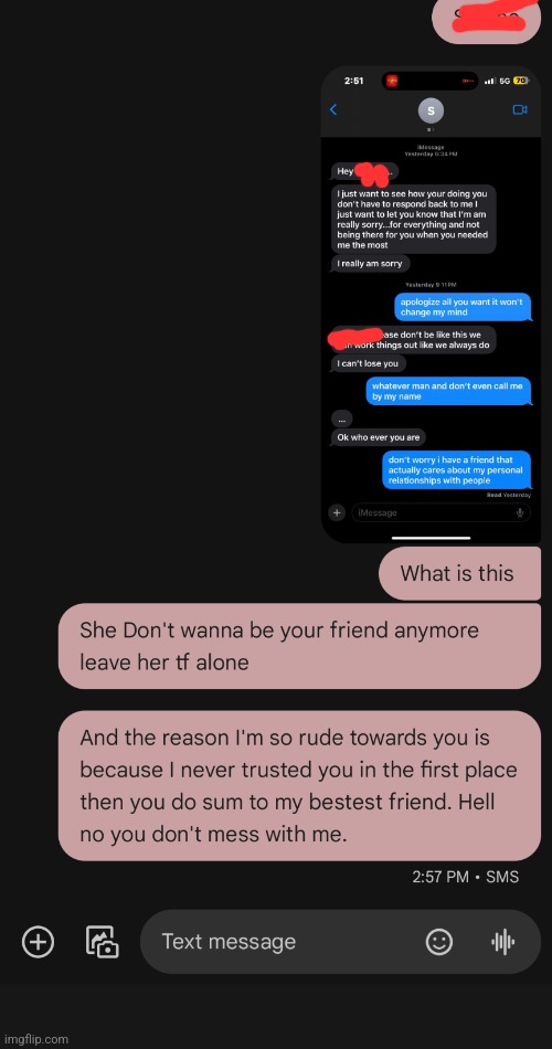 Pissed off at an ex-friend | image tagged in msmg | made w/ Imgflip meme maker