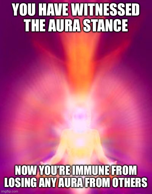 Aura | YOU HAVE WITNESSED THE AURA STANCE NOW YOU’RE IMMUNE FROM LOSING ANY AURA FROM OTHERS | image tagged in aura | made w/ Imgflip meme maker