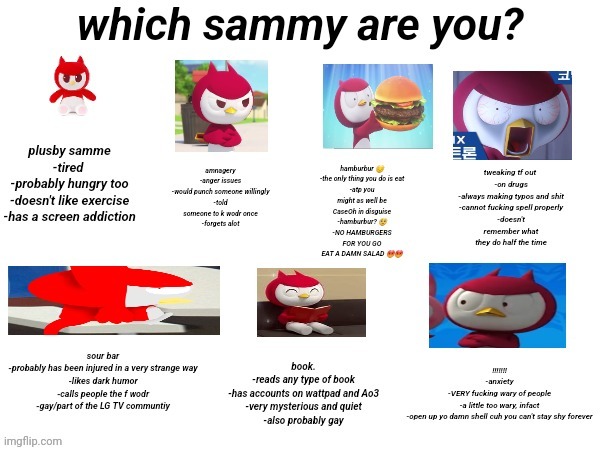 which sammy are you? | image tagged in which sammy are you | made w/ Imgflip meme maker