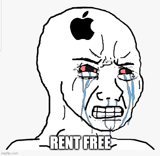 Rage crying | RENT FREE | image tagged in rage crying | made w/ Imgflip meme maker