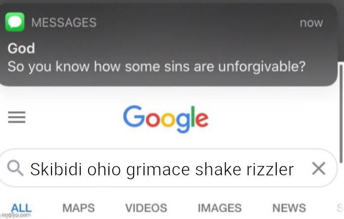 They now know | Skibidi ohio grimace shake rizzler | image tagged in google search,skibidi,grimace shake | made w/ Imgflip meme maker