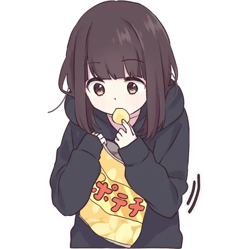 Menhera-chan eating chips Blank Meme Template