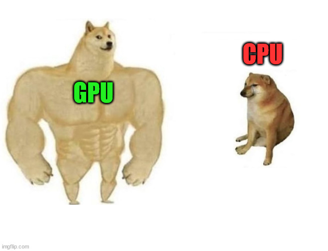 cpu bottleneck | CPU; GPU | image tagged in dog comparison | made w/ Imgflip meme maker