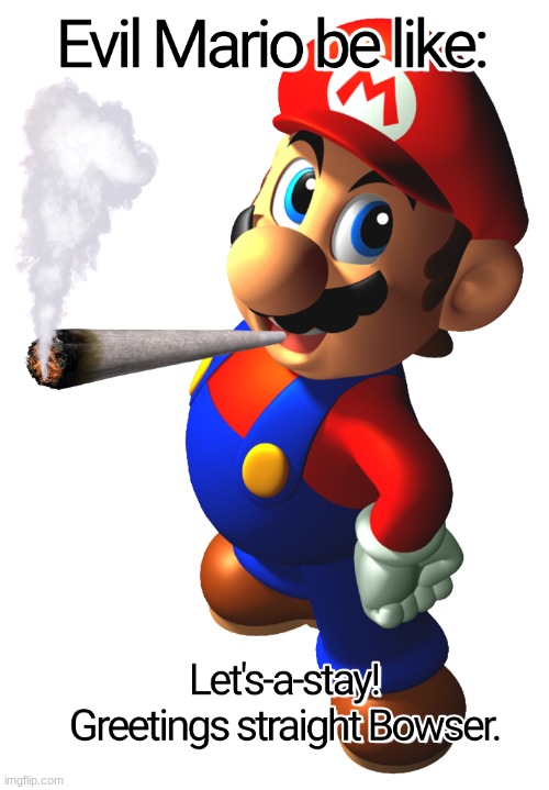 evil mario but it's normal mario :/ | image tagged in no,mario | made w/ Imgflip meme maker